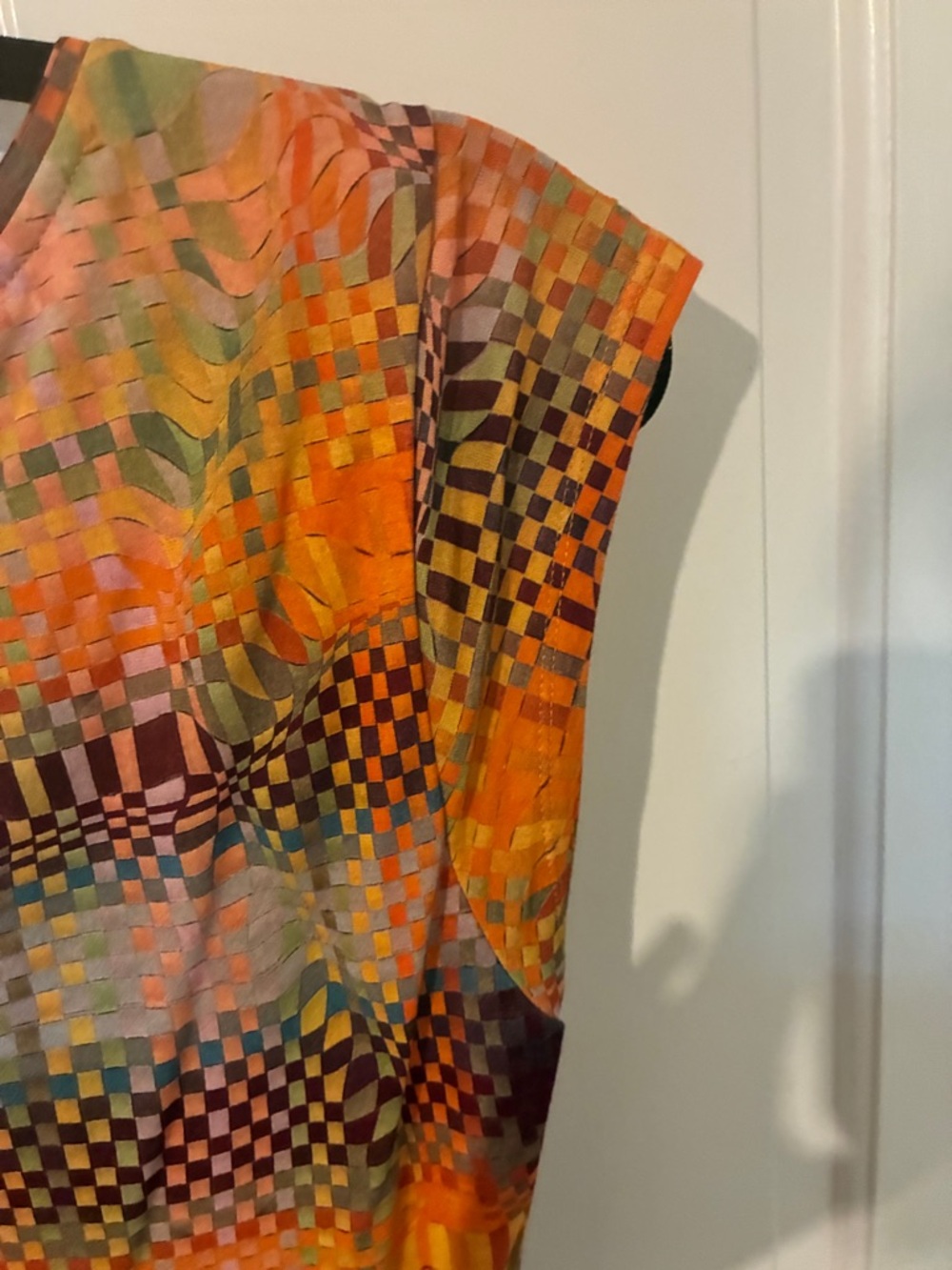 Paloma Wool Multicolor Orange Mosaic Print Ruched - Picture 3 of 10